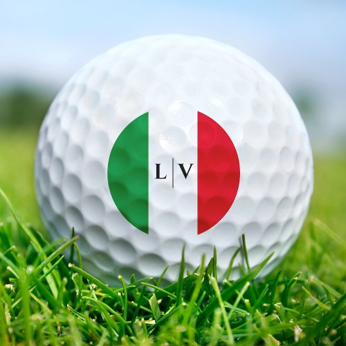 Italy Italian Flag Red White Green Name Initials Golf Balls