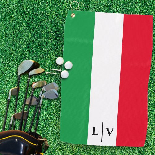 Italy Italian Flag Red White Green Name Initials Golf Towel