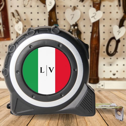 Italy Italian Flag Red White Green Name Initials Tape Measure