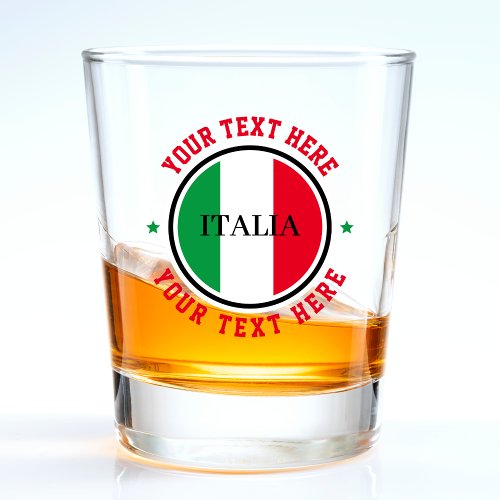 Italy Italian Flag Red White Green Text Italia Shot Glass