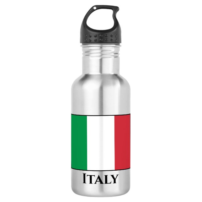 Italy (Italian) Flag Stainless Steel Water Bottle (Front)