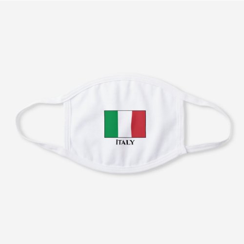 Italy Italian Flag  White Cotton Face Mask