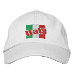 Italy Italian Flag With Text Embroidered Baseball Cap