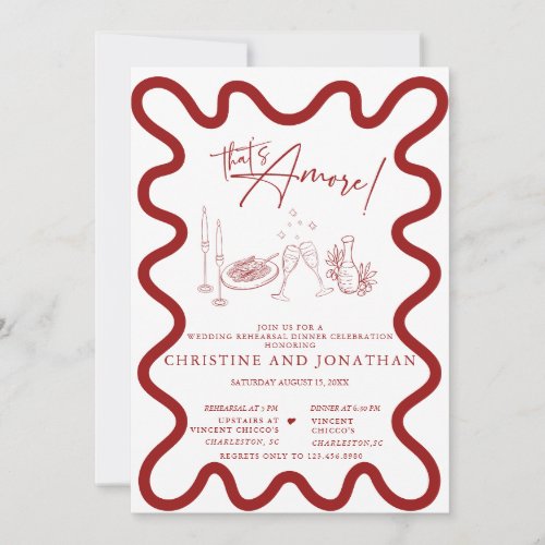 Italy  Italian Food  Rehearsal Dinner  Invitatio Invitation