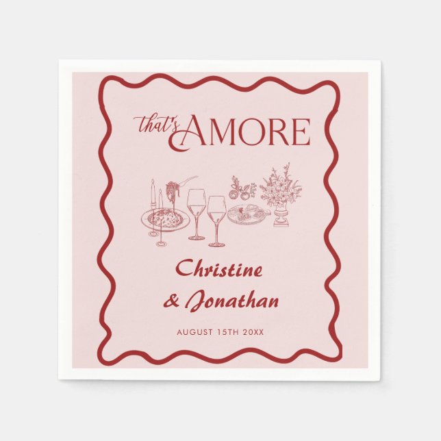 Italy | Italian Food | Rehearsal Dinner   Napkins (Front)