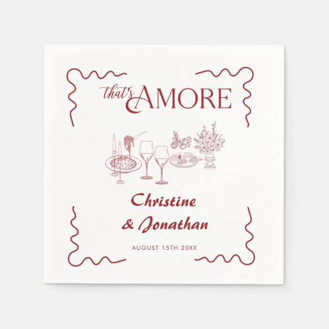 Italy | Italian Food | Rehearsal Dinner   Napkins (Front)