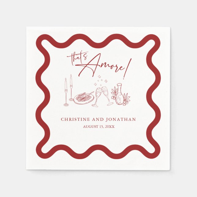 Italy | Italian Food | Rehearsal Dinner  Napkins (Front)