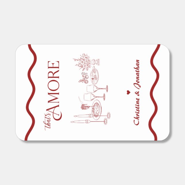 Italy | Italian Food | Rehearsal Dinner  Wedding Matchboxes (Front)