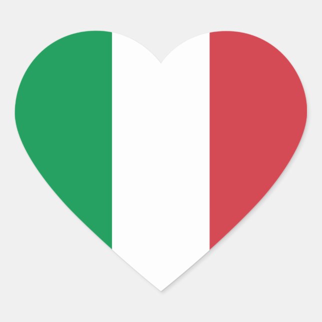 Italy/Italian Heart Flag Heart Sticker (Front)
