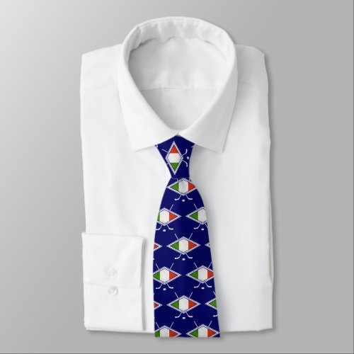 Italy Italian Hockey Flag Logo Tie