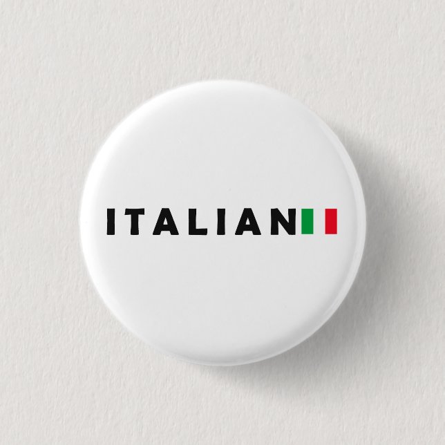 Italy Italian, I love Italy  Button (Front)