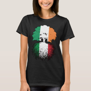 Italy Italian Irish Ireland Tree Roots Flag T-Shirt