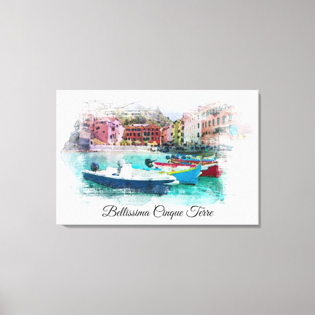 **  Italy Italian Language Art Cinque Terra AP12 Canvas Print (Front)
