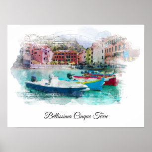 **  Italy Italian Language Art Cinque Terra  AP12 Poster