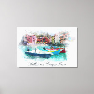**  Italy Italian Language Cinque Terre AP12 Art Canvas Print