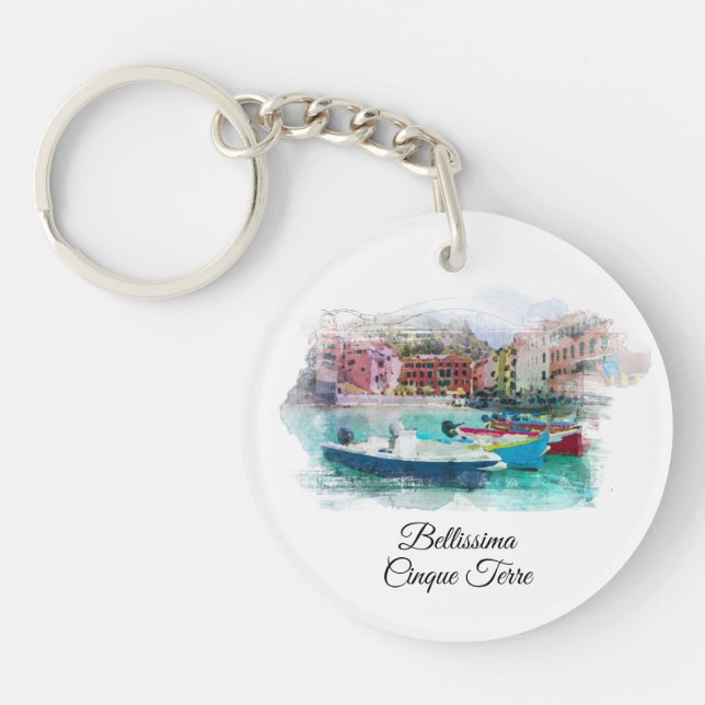 ** Italy Italian Language Cinque Terre AP12 Keychain (Front)