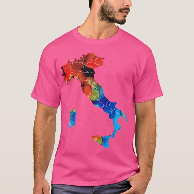 Italy Italian Map By Sharon Cummings funny T-Shirt (Front)