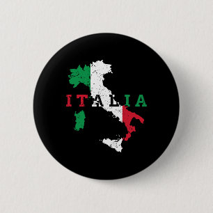 Italy Italian Map Flag Pride Gift Heritage Italia Button