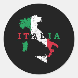 Italy Italian Map Flag Pride Gift Heritage Italia Classic Round Sticker