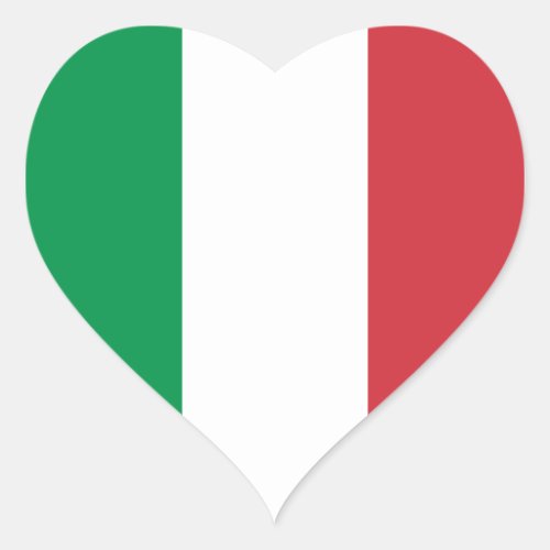 Italy  Italian National Flag Heart Sticker