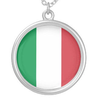 Italy – Italian National Flag Silver Plated Necklace