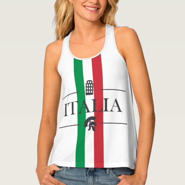 Italy - Italian Symbols Tank Top (Front)