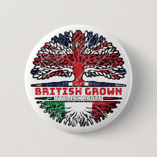 Italy Italian Uk United Kingdom British Tree Roots Button