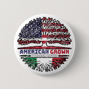 Italy Italian US American USA United States Tree Button