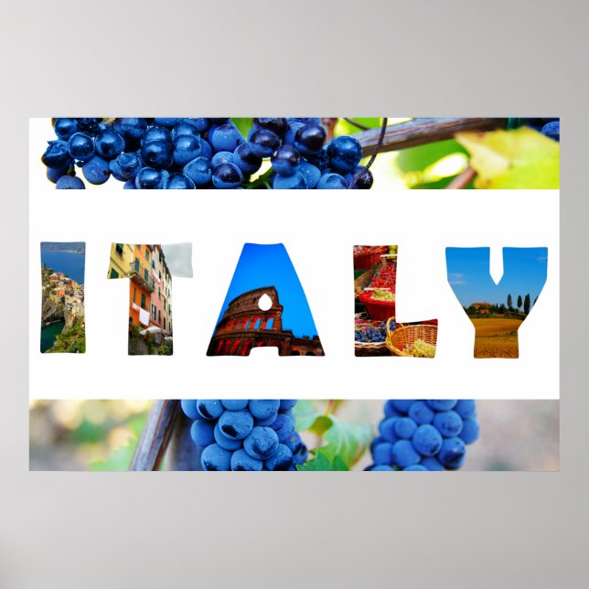 Italy Italian Vineyard Travel Photos Poster (Front)