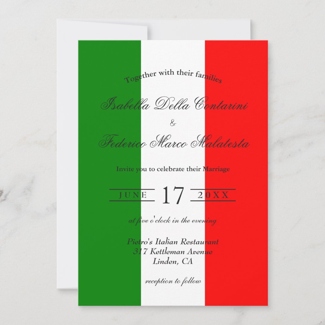 Italy Italian Wedding Invitation | Zazzle