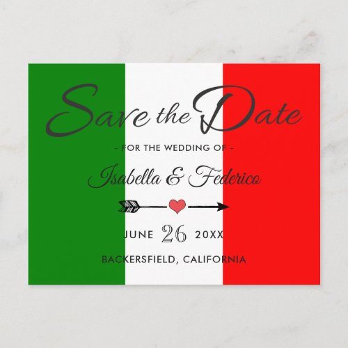Italy Italian Wedding Save the Date Announcement Postcard