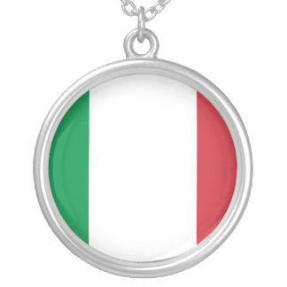 Italy, Italy flag Silver Plated Necklace