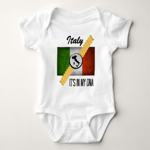 Italy It's in My DNA Ancestry Italian Flag Rotini Baby Bodysuit