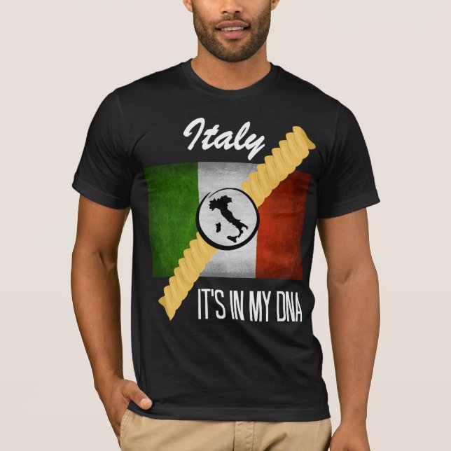 Italy It's in My DNA Ancestry Italian Flag Rotini T-Shirt (Front)
