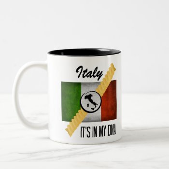 Italy It's In My Dna Ancestry Italian Flag Rotini Two-tone Coffee Mug by Fontastic at Zazzle