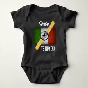 Italy It's in My DNA Molecule Italian Flag Rotini Baby Bodysuit