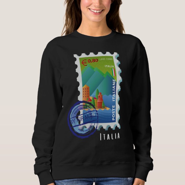 Italy Lake Como Stamp Italophile Souvenir Sweatshirt (Front)