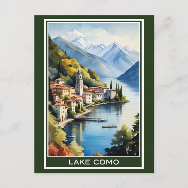 Italy Lake Como Vintage Travel Postcard (Front)