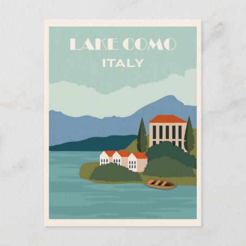 Italy Lake Como Vintage Travel Postcard