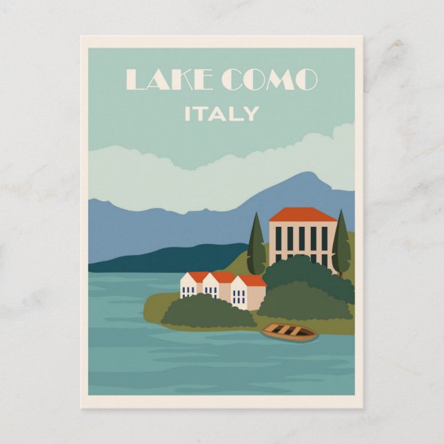 Italy Lake Como Vintage Travel Postcard (Front)