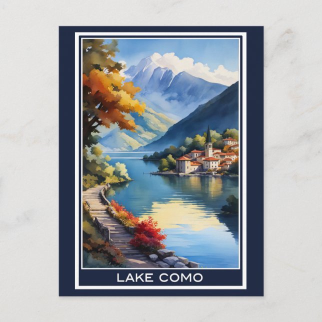 Italy Lake Como Vintage Travel Postcard (Front)