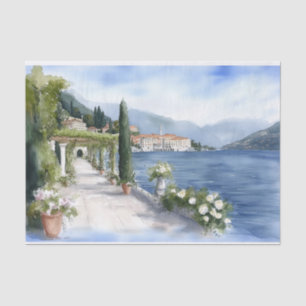 Italy Lake Como Watercolor Tissue Paper