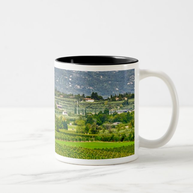 Italy, Lake Garda. The shores of Lake Garda are Two-Tone Coffee Mug (Right)