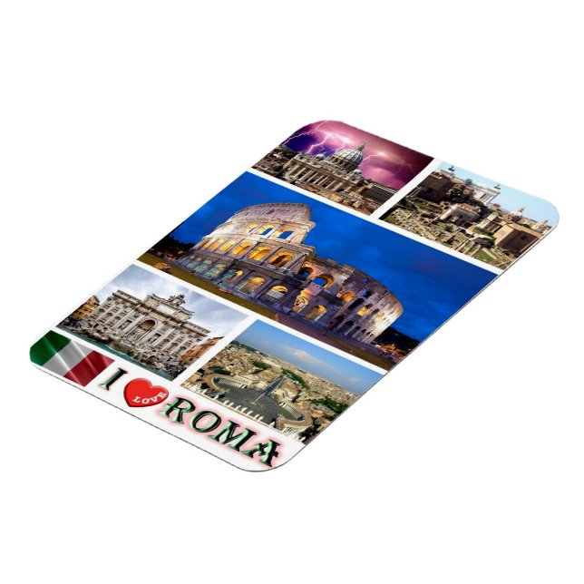 Italy - Lazio - Rome - I Love - Magnet (Left Side)