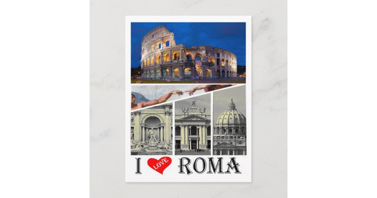 Italy Lazio Rome I Love Postcard Zazzle