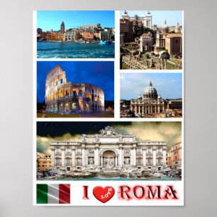 Italy - Lazio - Rome - I Love - Poster