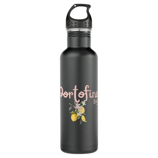 Italy Lemon Design Portofino Italy Souvenir Italy  Stainless Steel Water Bottle (Front)