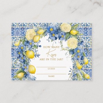 Italy Lemon Tiles How Many Kisses Game Place Card by rusticwedding at Zazzle