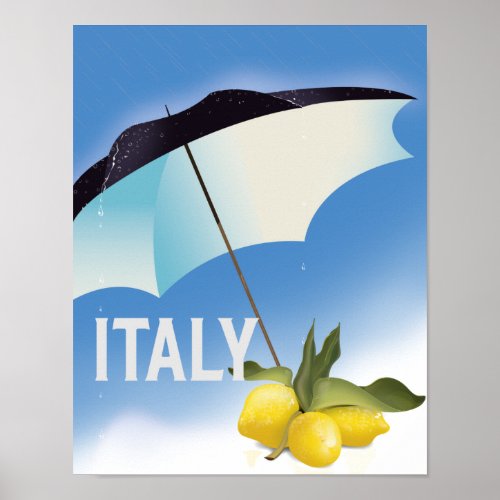 Italy Lemons Vintage style travel poster
