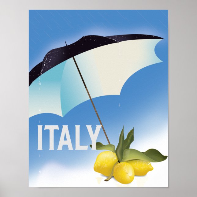 Italy Lemons Vintage style travel poster (Front)